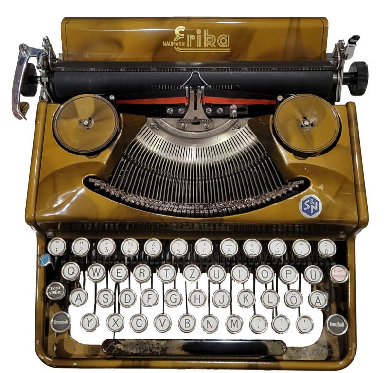 Click on the typewriter to discover the various parts of the machine!